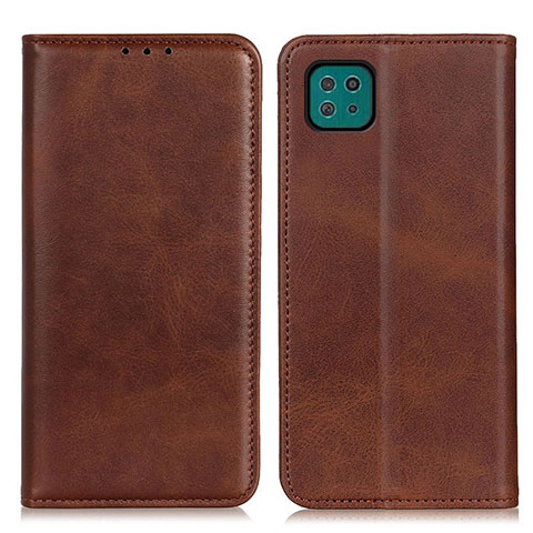 Funda de Cuero Cartera con Soporte Carcasa A02D para Samsung Galaxy A22 5G Marron