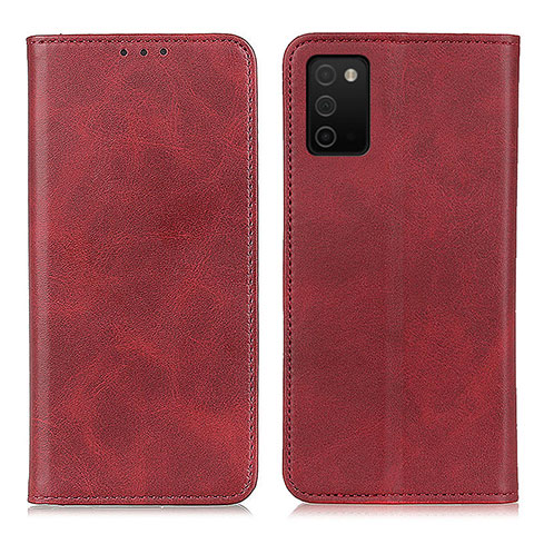 Funda de Cuero Cartera con Soporte Carcasa A02D para Samsung Galaxy F02S SM-E025F Rojo