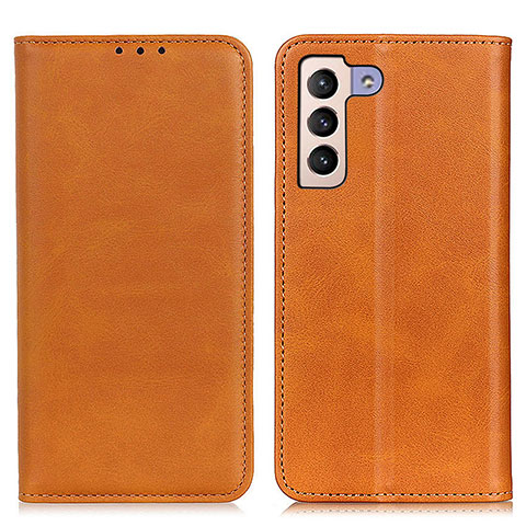 Funda de Cuero Cartera con Soporte Carcasa A02D para Samsung Galaxy S21 FE 5G Marron Claro