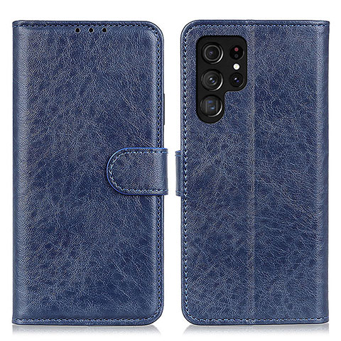 Funda de Cuero Cartera con Soporte Carcasa A02D para Samsung Galaxy S23 Ultra 5G Azul