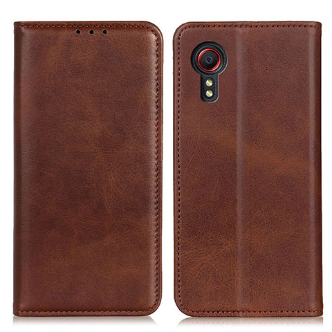 Funda de Cuero Cartera con Soporte Carcasa A02D para Samsung Galaxy XCover 5 SM-G525F Marron