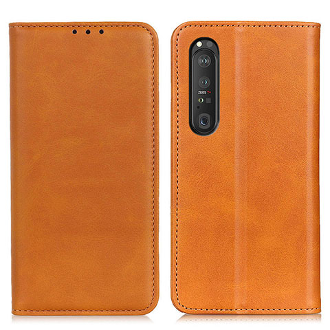 Funda de Cuero Cartera con Soporte Carcasa A02D para Sony Xperia 1 III Marron Claro