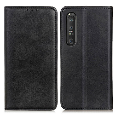 Funda de Cuero Cartera con Soporte Carcasa A02D para Sony Xperia 1 III Negro