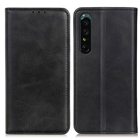 Funda de Cuero Cartera con Soporte Carcasa A02D para Sony Xperia 1 V Negro