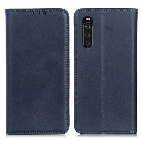 Funda de Cuero Cartera con Soporte Carcasa A02D para Sony Xperia 10 III Azul