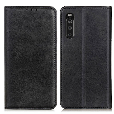 Funda de Cuero Cartera con Soporte Carcasa A02D para Sony Xperia 10 III SO-52B Negro