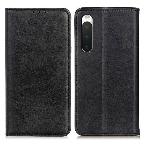 Funda de Cuero Cartera con Soporte Carcasa A02D para Sony Xperia 10 IV Negro