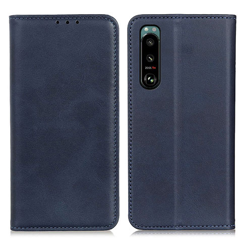 Funda de Cuero Cartera con Soporte Carcasa A02D para Sony Xperia 5 III Azul