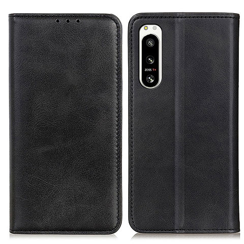 Funda de Cuero Cartera con Soporte Carcasa A02D para Sony Xperia 5 IV Negro