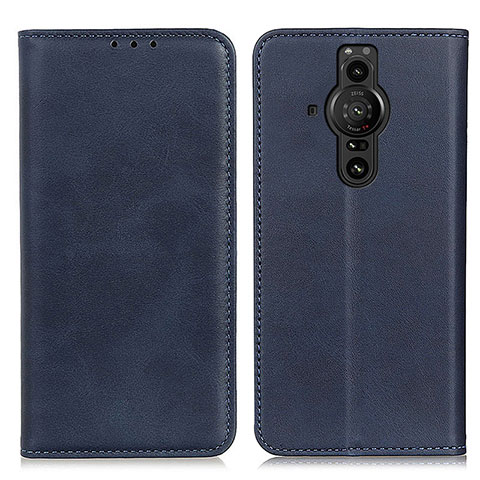 Funda de Cuero Cartera con Soporte Carcasa A02D para Sony Xperia PRO-I Azul