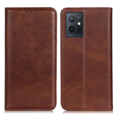 Funda de Cuero Cartera con Soporte Carcasa A02D para Vivo Y33e 5G Marron