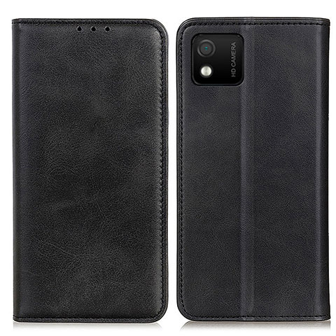 Funda de Cuero Cartera con Soporte Carcasa A02D para Wiko Y52 Negro