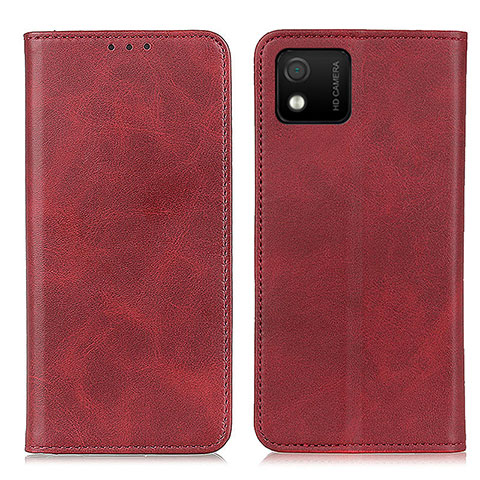 Funda de Cuero Cartera con Soporte Carcasa A02D para Wiko Y52 Rojo