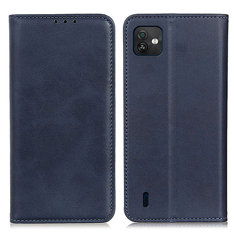 Funda de Cuero Cartera con Soporte Carcasa A02D para Wiko Y82 Azul