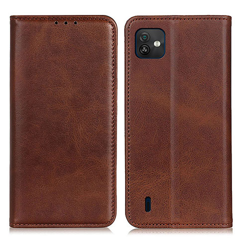 Funda de Cuero Cartera con Soporte Carcasa A02D para Wiko Y82 Marron