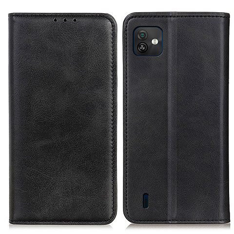 Funda de Cuero Cartera con Soporte Carcasa A02D para Wiko Y82 Negro