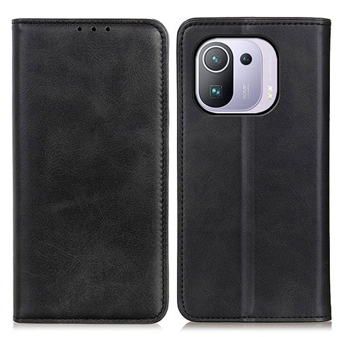 Funda de Cuero Cartera con Soporte Carcasa A02D para Xiaomi Mi 11 Pro 5G Negro