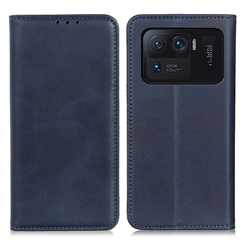 Funda de Cuero Cartera con Soporte Carcasa A02D para Xiaomi Mi 11 Ultra 5G Azul