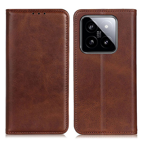 Funda de Cuero Cartera con Soporte Carcasa A02D para Xiaomi Mi 14 5G Marron