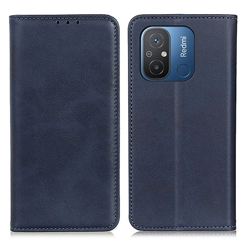 Funda de Cuero Cartera con Soporte Carcasa A02D para Xiaomi Poco C55 Azul