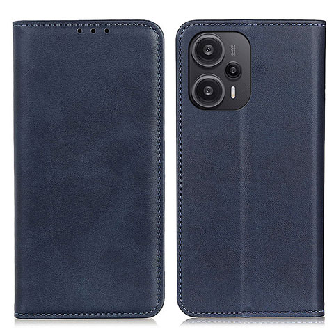 Funda de Cuero Cartera con Soporte Carcasa A02D para Xiaomi Poco F5 5G Azul