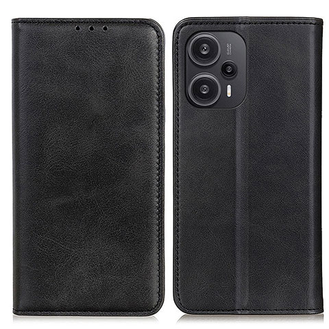 Funda de Cuero Cartera con Soporte Carcasa A02D para Xiaomi Poco F5 5G Negro