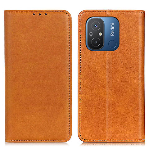 Funda de Cuero Cartera con Soporte Carcasa A02D para Xiaomi Redmi 11A 4G Marron Claro