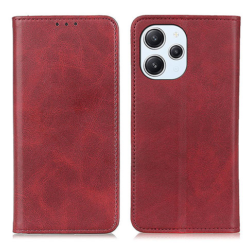 Funda de Cuero Cartera con Soporte Carcasa A02D para Xiaomi Redmi 12 4G Rojo