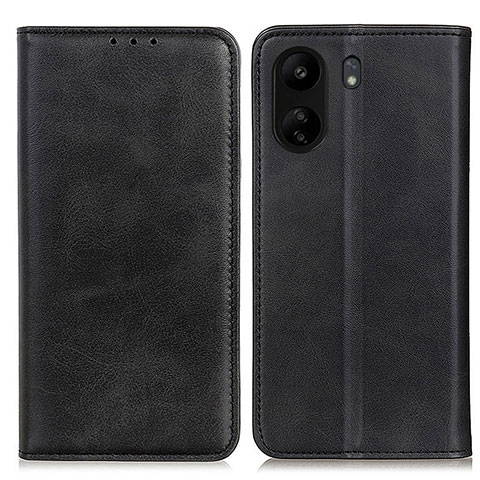 Funda de Cuero Cartera con Soporte Carcasa A02D para Xiaomi Redmi 13C Negro