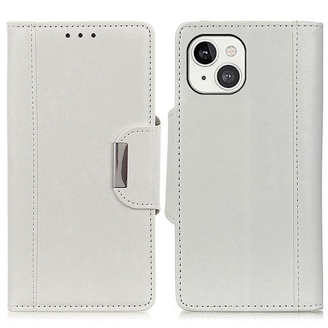 Funda de Cuero Cartera con Soporte Carcasa A03 para Apple iPhone 13 Blanco