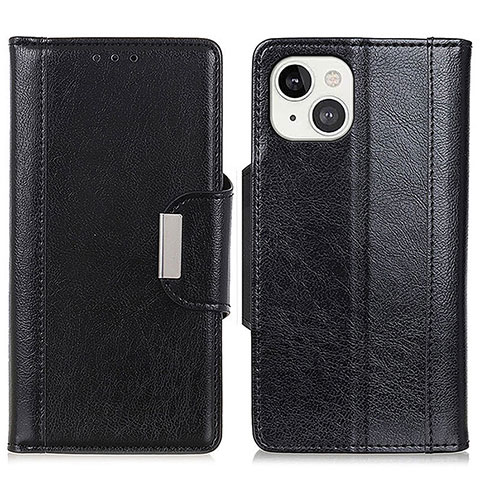 Funda de Cuero Cartera con Soporte Carcasa A03 para Apple iPhone 13 Negro