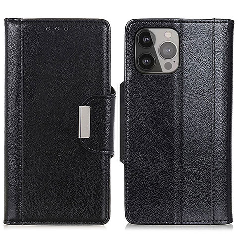 Funda de Cuero Cartera con Soporte Carcasa A03 para Apple iPhone 13 Pro Negro