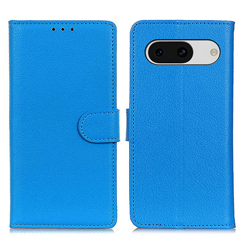 Funda de Cuero Cartera con Soporte Carcasa A03D para Google Pixel 8a 5G Azul Cielo