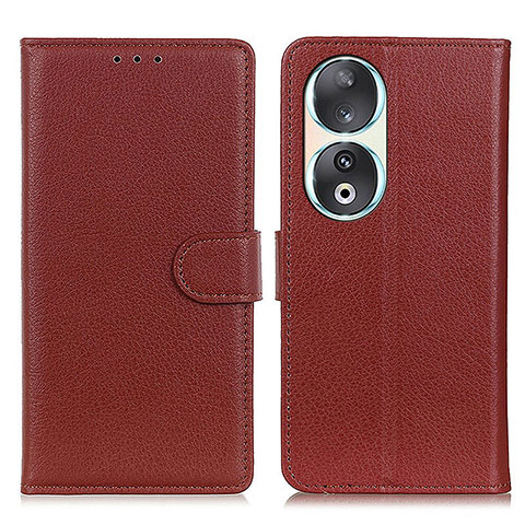 Funda de Cuero Cartera con Soporte Carcasa A03D para Huawei Honor 90 5G Marron