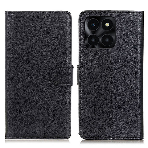 Funda de Cuero Cartera con Soporte Carcasa A03D para Huawei Honor X6a Negro