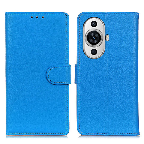 Funda de Cuero Cartera con Soporte Carcasa A03D para Huawei Nova 11 Azul Cielo