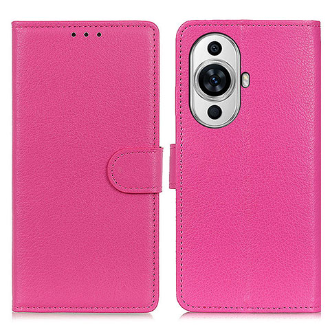 Funda de Cuero Cartera con Soporte Carcasa A03D para Huawei Nova 11 Rosa Roja