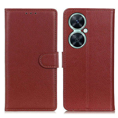 Funda de Cuero Cartera con Soporte Carcasa A03D para Huawei Nova 11i Marron