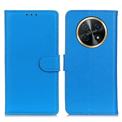 Funda de Cuero Cartera con Soporte Carcasa A03D para Huawei Nova Y91 Azul Cielo