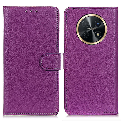 Funda de Cuero Cartera con Soporte Carcasa A03D para Huawei Nova Y91 Morado