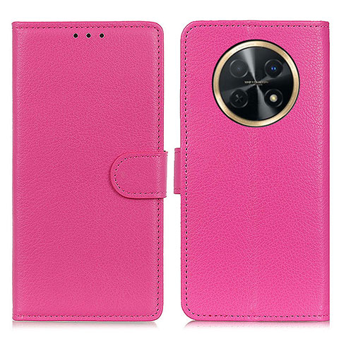 Funda de Cuero Cartera con Soporte Carcasa A03D para Huawei Nova Y91 Rosa Roja