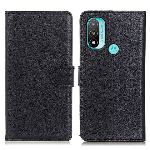 Funda de Cuero Cartera con Soporte Carcasa A03D para Motorola Moto E30 Negro