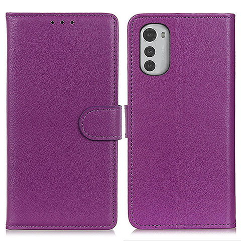 Funda de Cuero Cartera con Soporte Carcasa A03D para Motorola Moto E32 Morado