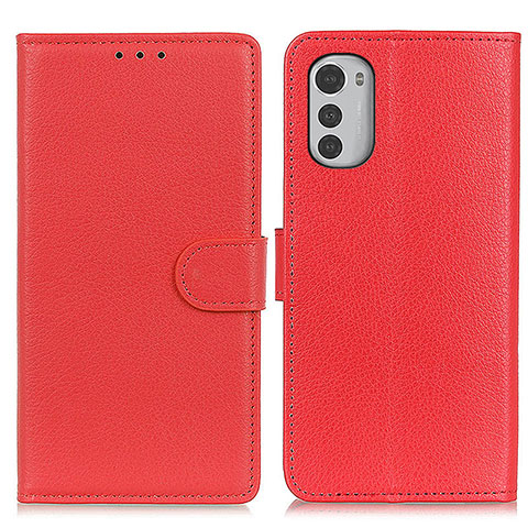 Funda de Cuero Cartera con Soporte Carcasa A03D para Motorola Moto E32 Rojo