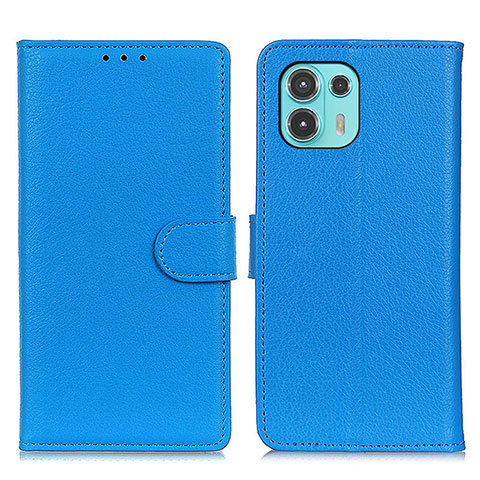 Funda de Cuero Cartera con Soporte Carcasa A03D para Motorola Moto Edge 20 Lite 5G Azul Cielo