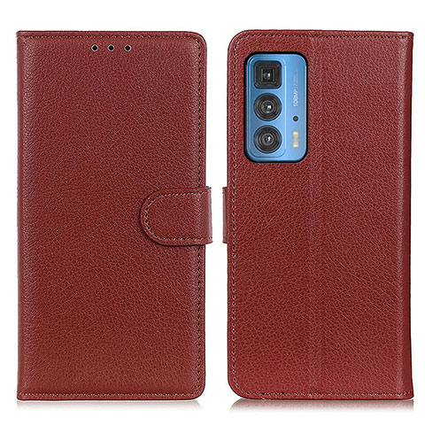 Funda de Cuero Cartera con Soporte Carcasa A03D para Motorola Moto Edge 20 Pro 5G Marron