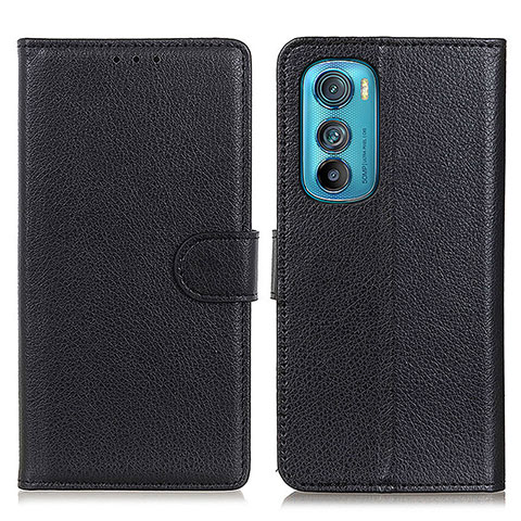 Funda de Cuero Cartera con Soporte Carcasa A03D para Motorola Moto Edge 30 5G Negro