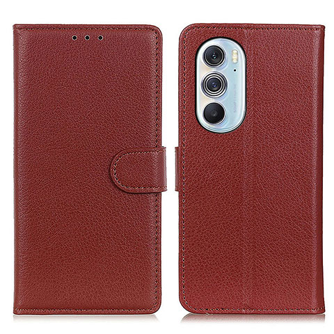 Funda de Cuero Cartera con Soporte Carcasa A03D para Motorola Moto Edge 30 Pro 5G Marron