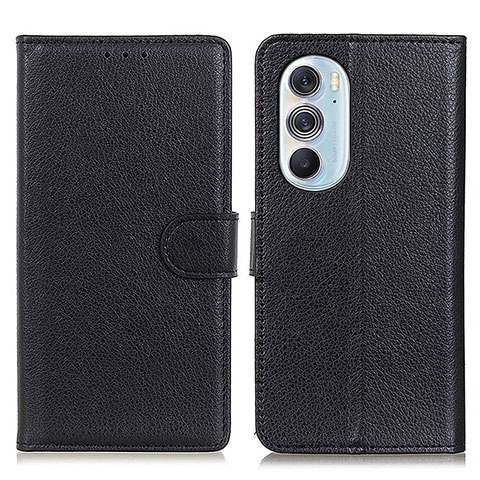 Funda de Cuero Cartera con Soporte Carcasa A03D para Motorola Moto Edge 30 Pro 5G Negro