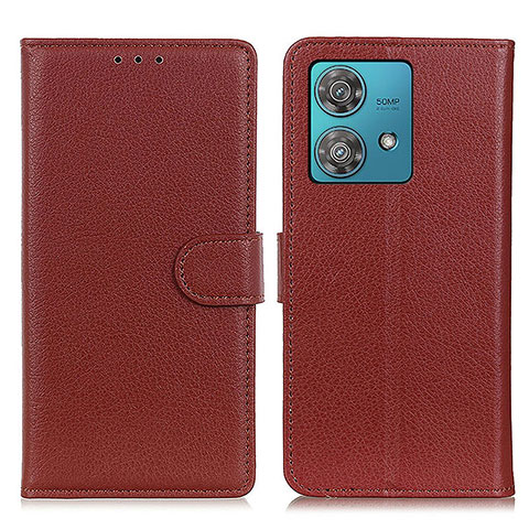 Funda de Cuero Cartera con Soporte Carcasa A03D para Motorola Moto Edge 40 Neo 5G Marron